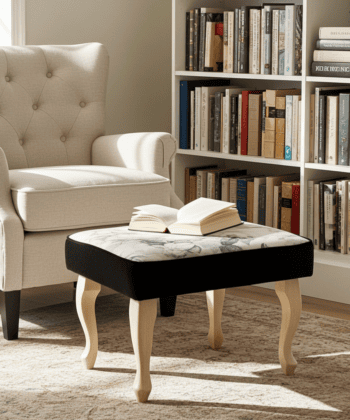 Velvet Footstool – Handcrafted Versatility for Modern Homes