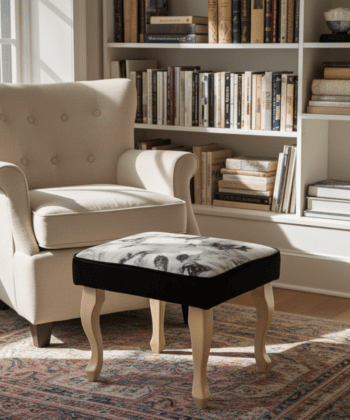 Velvet Footstool – Handcrafted Versatility for Modern Homes