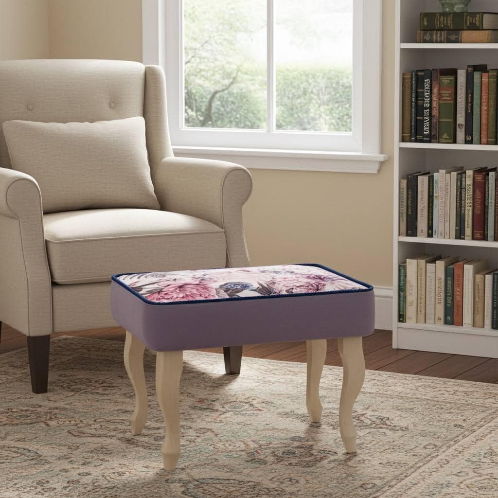 Velvet Footstool – Romantic Floral Elegance for Irish Interiors