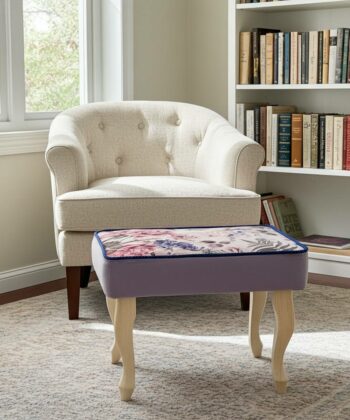 Velvet Footstool – Romantic Floral Elegance for Irish Interiors