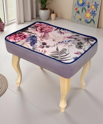 Velvet Footstool – Romantic Floral Elegance for Irish Interiors
