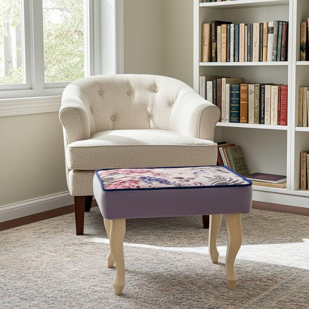 Velvet Footstool – Romantic Floral Elegance for Irish Interiors