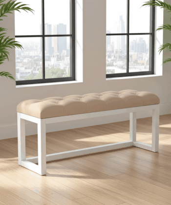 Velvet Visible Bench with Custom Alder Wood Frame