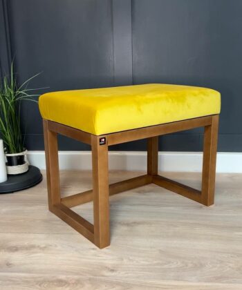 Wooden-Framed Velvet Bench 60x40cm – Custom Colour