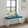 Wooden-Framed Velvet Bench  – Modern Luxury