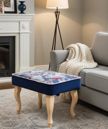 Blossom Velvet Elegance Footstool – Luxury Pouffe for Irish Homes