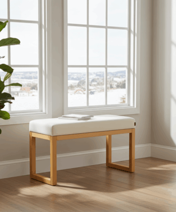 Luxury Wooden-Framed Velvet Bench – PouffeLove Visible Bench
