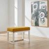 Miredo Wooden-Framed Velvet Bench 60x40cm – Mustard Seat