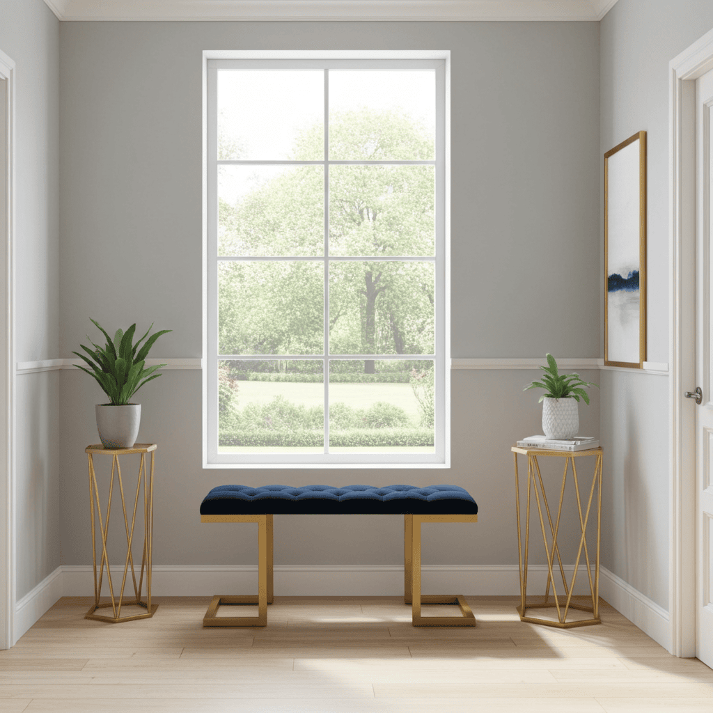 Black Velour Upholstered Bench 100x40cm – Gold Metal Frame