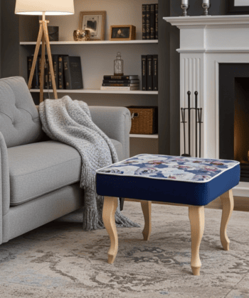 Blossom Velvet Elegance Footstool – Luxury Pouffe for Irish Homes