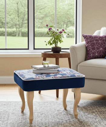Blossom Velvet Elegance Footstool – Luxury Pouffe for Irish Homes
