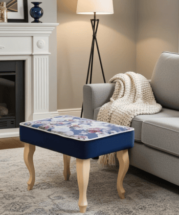 Blossom Velvet Elegance Footstool – Luxury Pouffe for Irish Homes