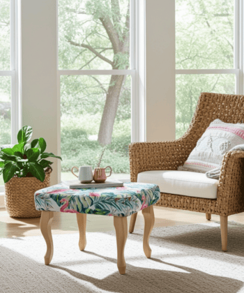 Flamingo Paradise Velvet Pouffe is the Ultimate Tropical Statement