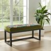 Green Tropical Wooden Bench 100x40cm - Black Alder Frame