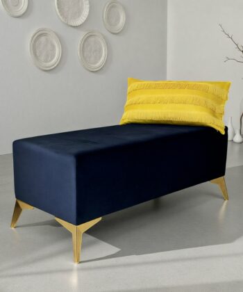 Handmade Velvet Bench with Gold Metal Legs ,Upholstery