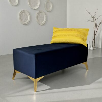 Handmade Velvet Bench with Gold Metal Legs ,Upholstery