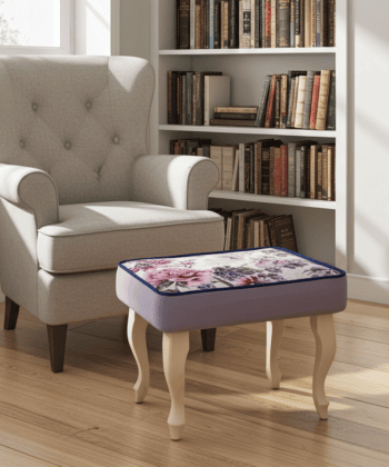 Lavender Peony Velvet Pouffe is a Dreamy Addition to Your Home