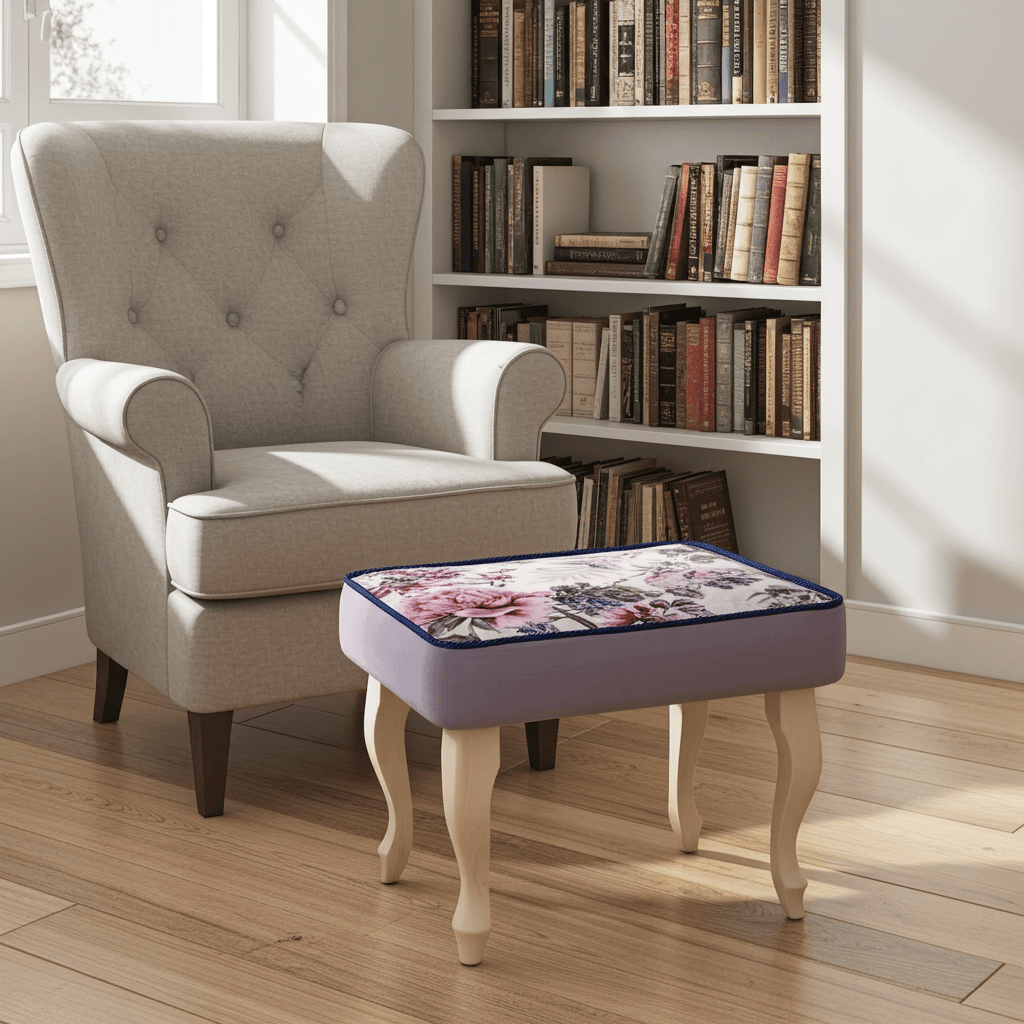 Lavender Peony Velvet Pouffe is a Dreamy Addition to Your Home