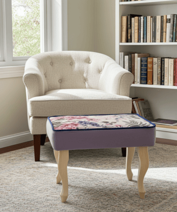 Lavender Peony Velvet Pouffe is a Dreamy Addition to Your Home