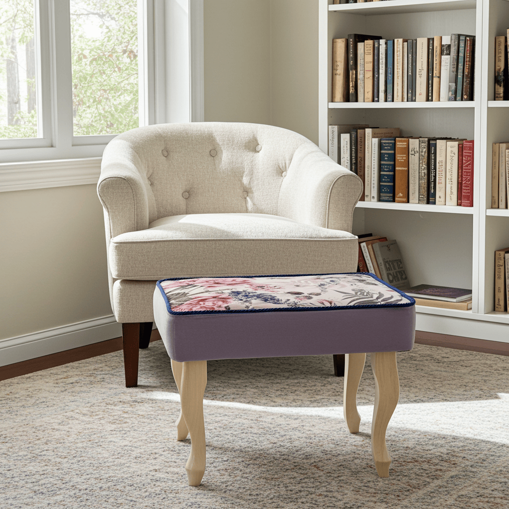 Lavender Peony Velvet Pouffe is a Dreamy Addition to Your Home