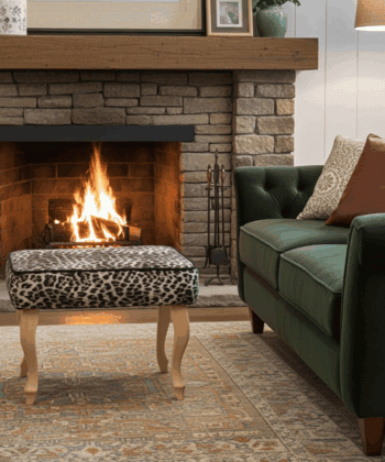Leopard Luxe Velvet Footstool – Statement Pouffe for Irish Homes