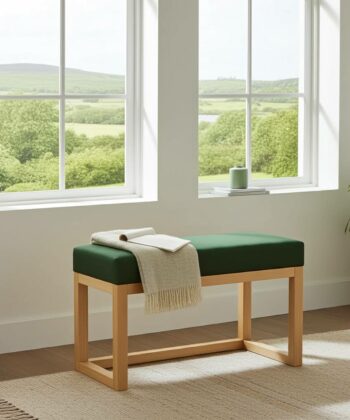 Luxurious Velvet Wooden-Framed Bench – 60x40cm