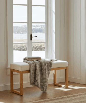 Luxury Wooden-Framed Velvet Bench – PouffeLove Visible Bench