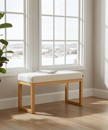 Luxury Wooden-Framed Velvet Bench – PouffeLove Visible Bench