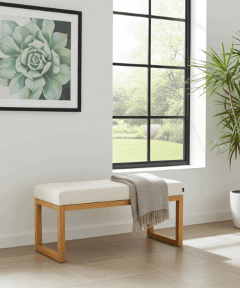Luxury Wooden-Framed Velvet Bench – PouffeLove Visible Bench