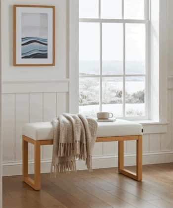 Luxury Wooden-Framed Velvet Bench – PouffeLove Visible Bench