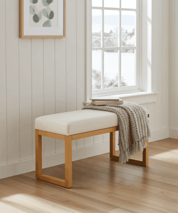 Luxury Wooden-Framed Velvet Bench – PouffeLove Visible Bench
