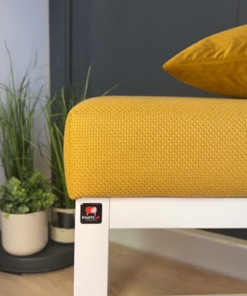 Miredo Wooden-Framed Velvet Bench 60x40cm – Mustard Seat