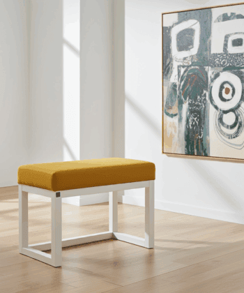 Miredo Wooden-Framed Velvet Bench 60x40cm – Mustard Seat