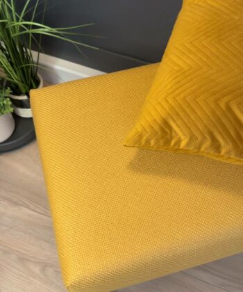 Miredo Wooden-Framed Velvet Bench 60x40cm – Mustard Seat