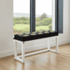 Sereneseat Wooden-Framed Velvet Bench 100x30cm White Frame