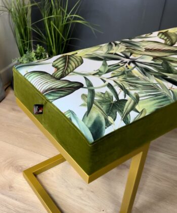Upholstered Bench 100x40cm – Gold Metal Frame & Premium