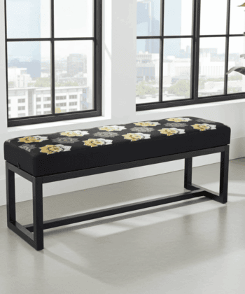 UrbanChic Metal-Framed Bench 100x30cm – Handmade Velvet