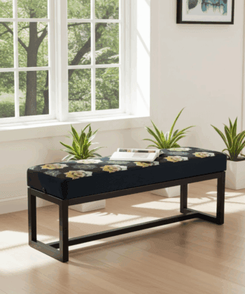 UrbanChic Metal-Framed Bench 100x30cm – Handmade Velvet