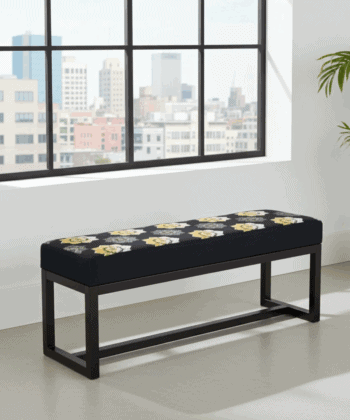 UrbanChic Metal-Framed Bench 100x30cm – Handmade Velvet
