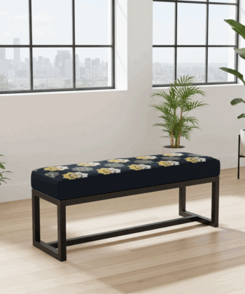 UrbanChic Metal-Framed Bench 100x30cm – Handmade Velvet