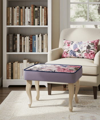 Lavender Peony Velvet Pouffe is a Dreamy Addition to Your Home