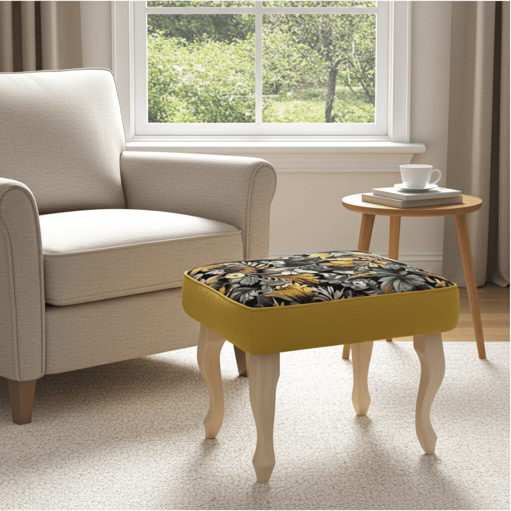 Verona Velvet Footstool – Elegant Accent for Your Home