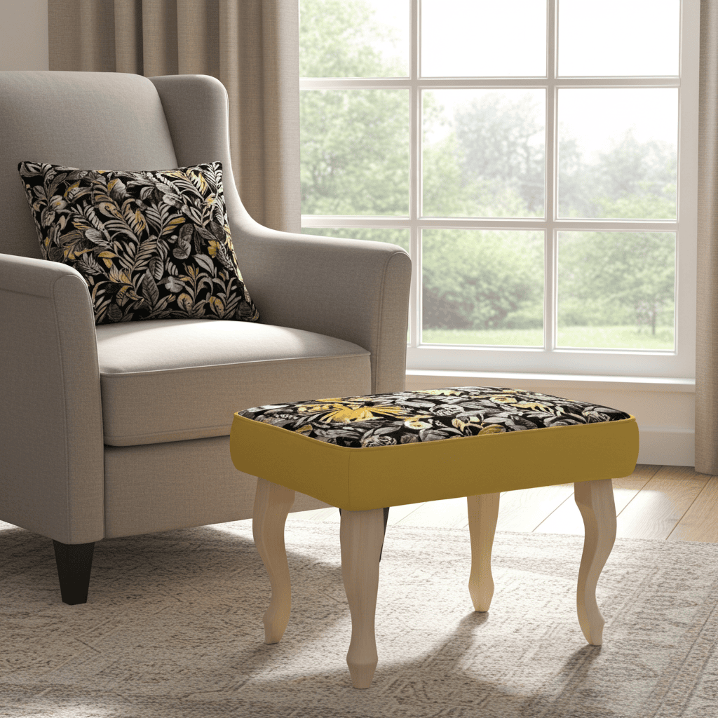Verona Velvet Footstool – Elegant Accent for Your Home