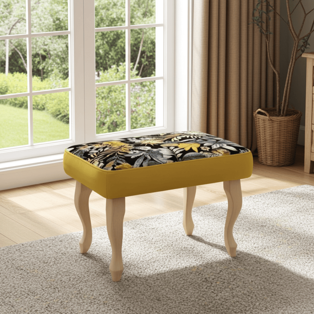 Verona Velvet Footstool – Elegant Accent for Your Home