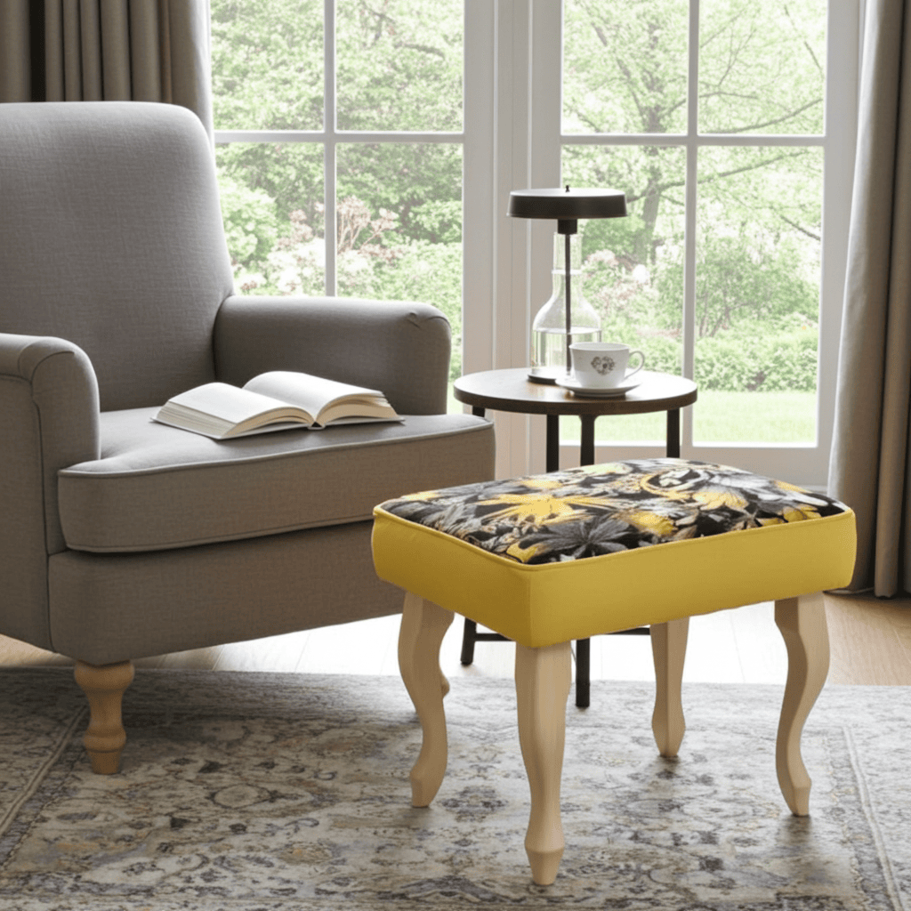 Verona Velvet Footstool – Elegant Accent for Your Home