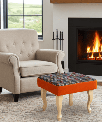 Vibrant Geometric Velvet Footstool Colourful . Ireland