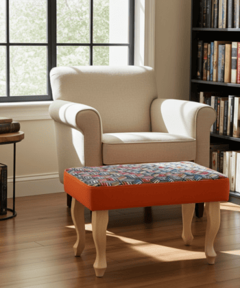 Vibrant Geometric Velvet Footstool Colourful . Ireland