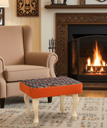 Vibrant Geometric Velvet Footstool Colourful . Ireland