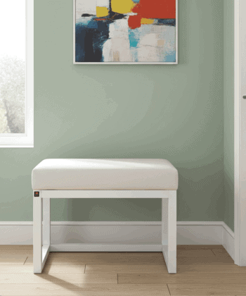 White Velvet Bench 60x40cm – Custom Alder Frame