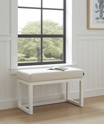 White Velvet Bench 60x40cm – Custom Alder Frame